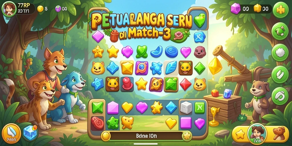 Tampilan permainan seru di 77RP yang penuh warna.