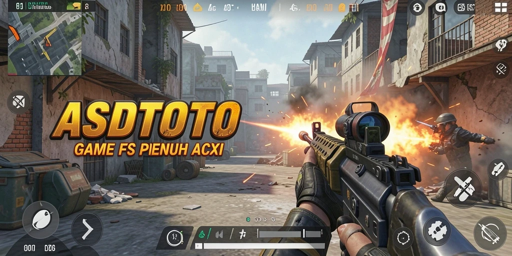 Tangkapan layar utama ASDTOTO menampilkan aksi tembak-menembak epik dalam gameplay FPS.