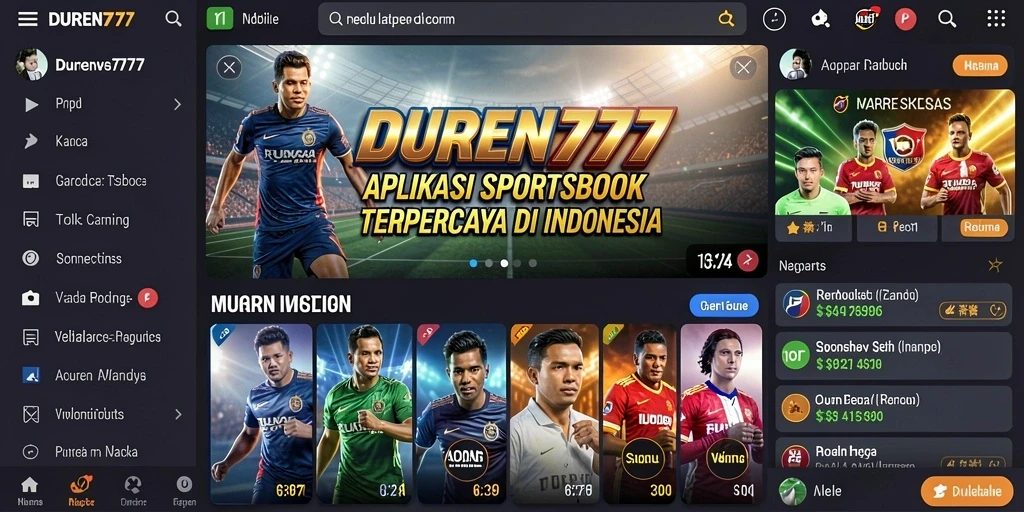 Tampilan gameplay Sportsbook yang menarik dan informatif.
