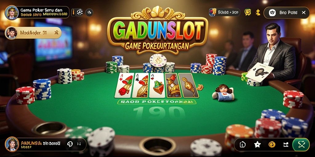 Tampilan menarik dari gameplay Poker di GADUNSLOT.