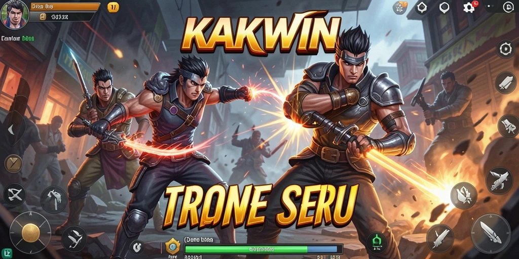 Screenshot gameplay KAKWIN yang menampilkan aksi pertarungan mendebarkan.