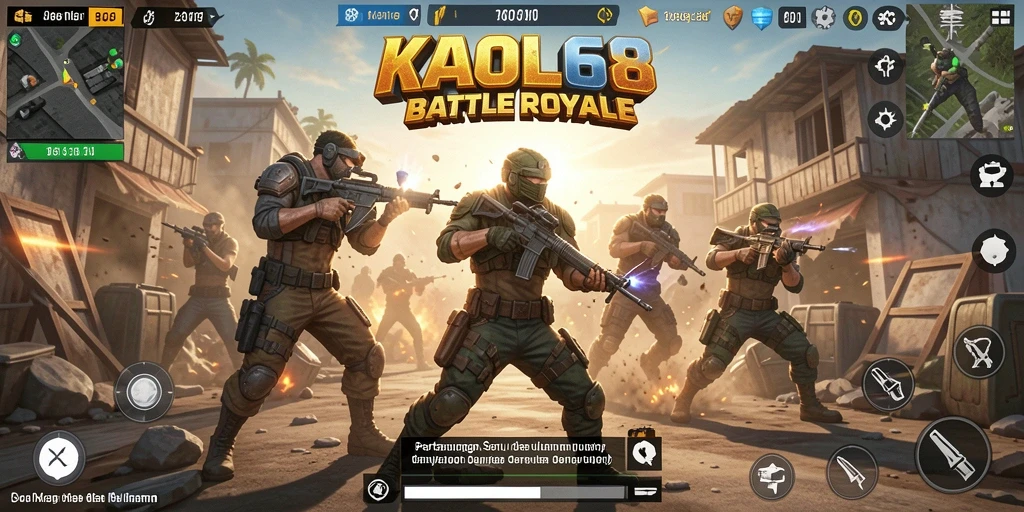 Tampilan gameplay menegangkan KAOL68 dalam pertempuran Battle Royale.
