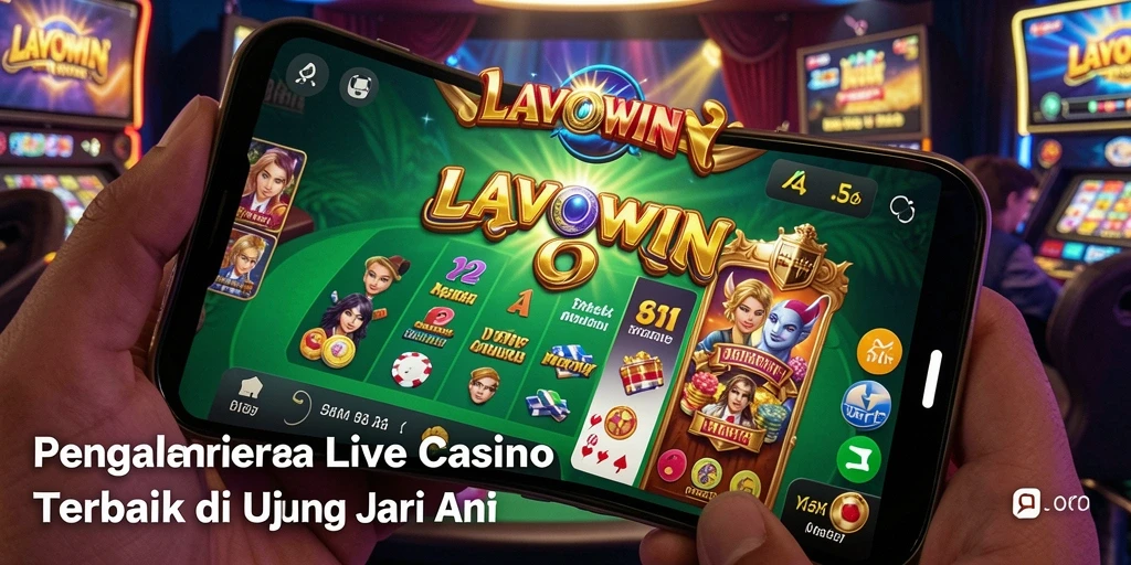 Screenshot LAVOWIN menunjukkan dealer profesional sedang melakukan permainan Live Casino.