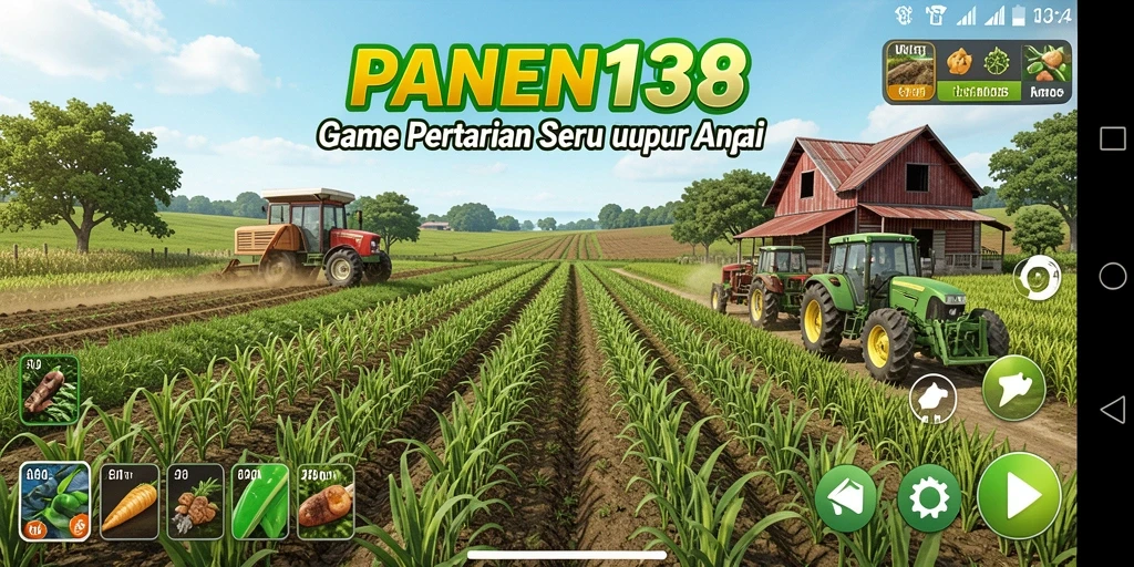 Tampilan gameplay PANEN138 dengan aktivitas pertanian yang seru.