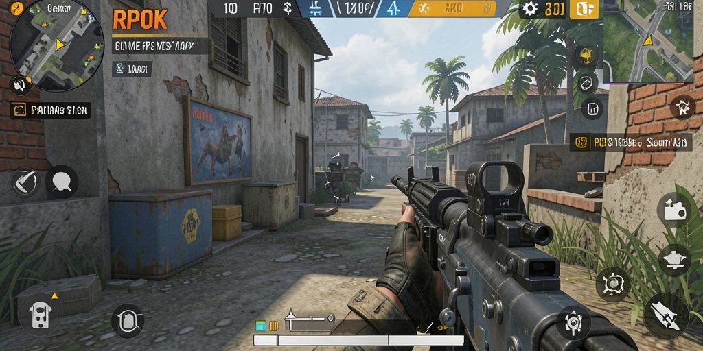 Screenshot gameplay RPOK menampilkan pertempuran FPS yang seru.