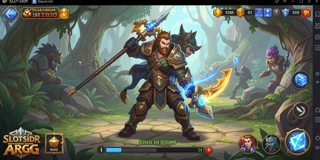 Tampilan gameplay epik SLOTSIDR yang menampilkan pertempuran seru.