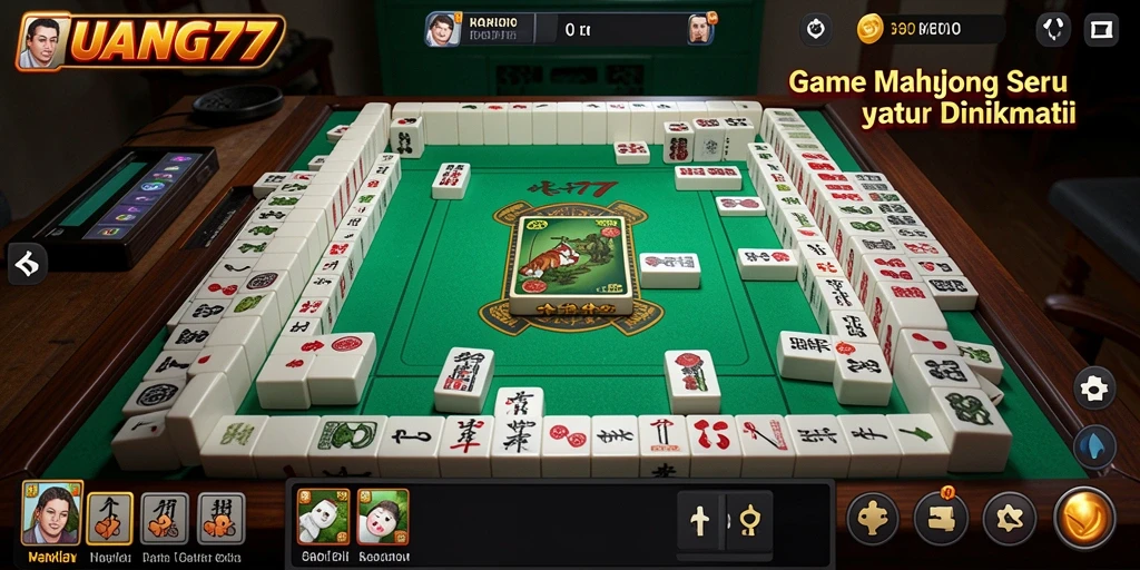 Screenshot utama UANG77 menampilkan gameplay seru Mahjong.