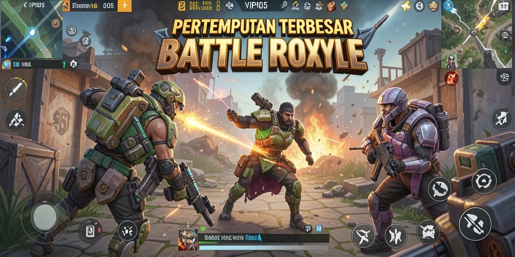 Tampilan gameplay seru dalam pertandingan Battle Royale VIP805.